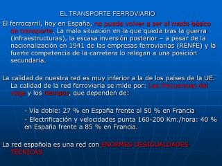 EL TRANSPORTE FERROVIARIO