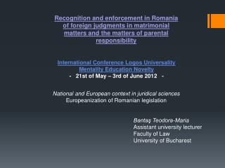 International Conference Logos Universality Mentality Education Novelty