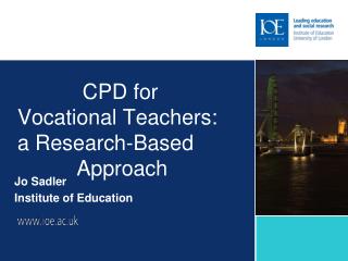 CPD for Vocational Teachers: a Research-Based Approach