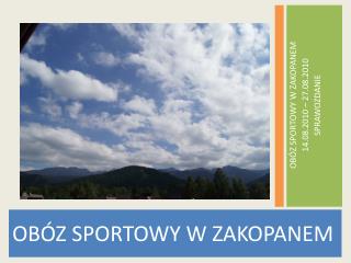 OBÓZ SPORTOWY W ZAKOPANEM