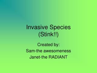 Invasive Species (Stink!!)