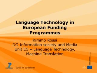 Language Technology in European Funding Programmes