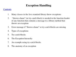 Exception Handling