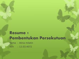 Resume 1 Pembentukan Persekutuan