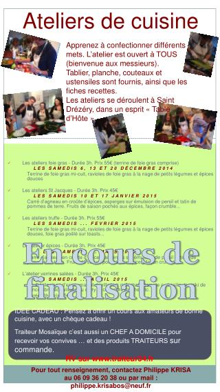 Ateliers de cuisine