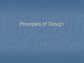 Principles of Design