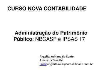 Administração do Patrimônio Público : NBCASP e IPSAS 17