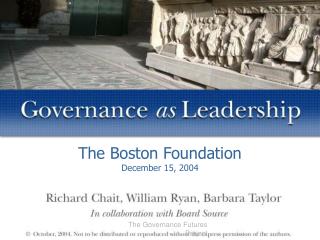 The Boston Foundation December 15, 2004