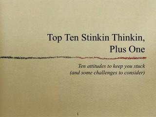 Top Ten Stinkin Thinkin, Plus One