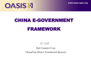 CHINA E-GOVERNMENT FRAMEWORK