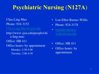 Psychiatric Nursing ( N127A )