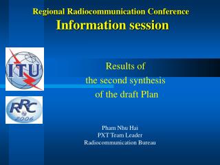 Regional Radiocommunication Conference  Information session