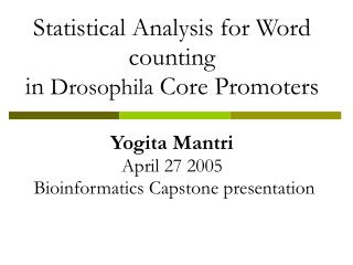 Introduction &amp; Motivation Dataset used Part I – Unbiased word counting