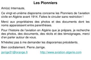 Les Pionniers Ami(e) Internaute,
