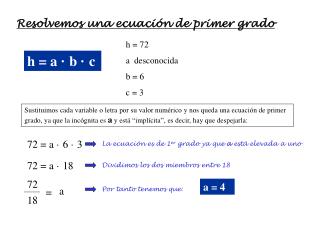 Resolvemos una ecuación de primer grado