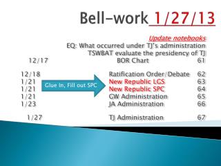 Bell-work 1/27/13