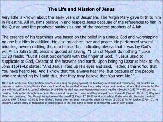 The Life and Mission of Jesus