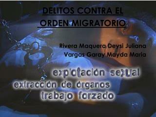 DELITOS CONTRA EL ORDEN MIGRATORIO Rivera Maquera Deysi Juliana Vargas Garay Mayda Maria
