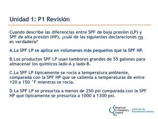 Unidad 1: P1 Revisión