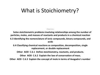 What is Stoichiometry?