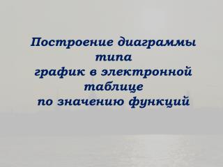 Построение диаграммы типа график в электронной таблице по значению функций