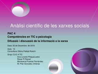 Anàlisi científic de les xarxes socials