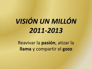 VISIÓN UN MILLÓN 2011-2013