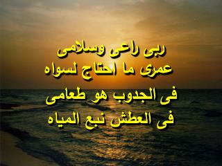 ربى راعى وسلامى عمرى ما احتاج لسواه