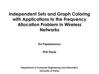 Evi Papaioannou PhD Thesis