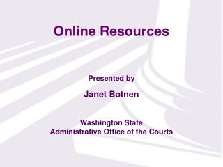 Online Resources