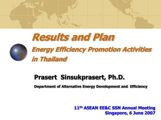 Results and Plan Energy Efficiency Promotion Activities in Thailand