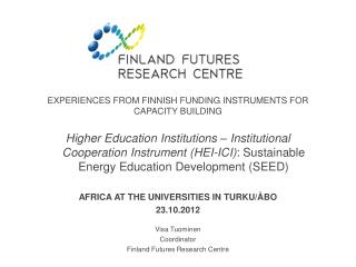 Experiences from Finnish funding instruments for capacity building