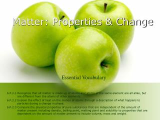 Matter: Properties &amp; Change