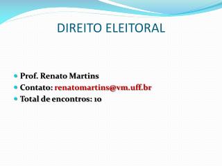 DIREITO ELEITORAL