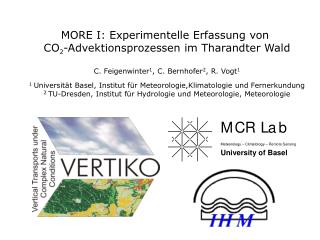 MORE I: Experimentelle Erfassung von CO 2 -Advektionsprozessen im Tharandter Wald