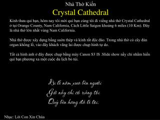 Nhà Thờ Kiến Crystal Cathedral