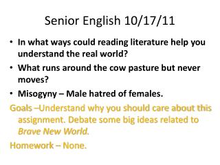 Senior English 10/17/11