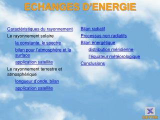 ECHANGES D’ENERGIE