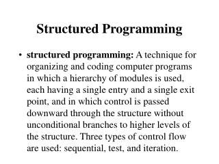 Structured Programming