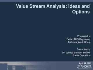Value Stream Analysis: Ideas and Options