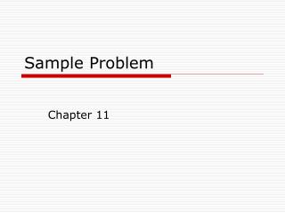 Sample Problem