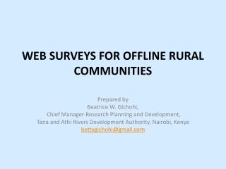 WEB SURVEYS FOR OFFLINE RURAL COMMUNITIES