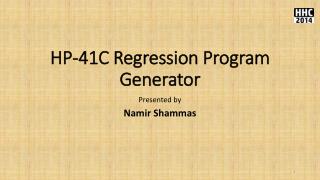 HP-41C Regression Program Generator
