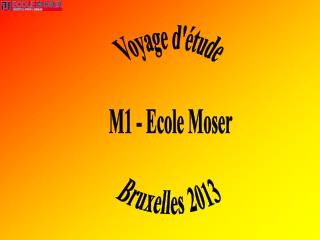 Voyage d'étude M1 - Ecole Moser Bruxelles 2013