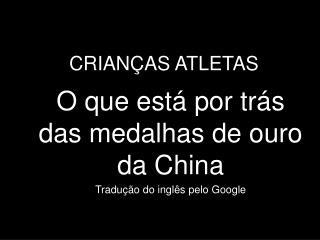 CRIANÇAS ATLETAS