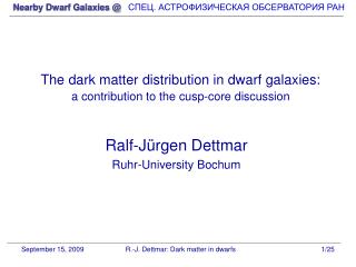 The dark matter distribution in dwarf galaxies: a contribution to the cusp-core discussion