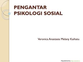 PENGANTAR PSIKOLOGI SOSIAL