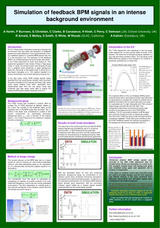 Simulation of feedback BPM signals in an intense background environment