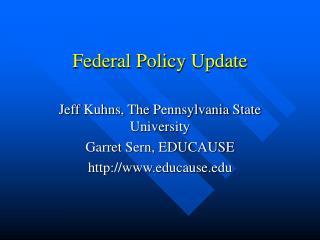 Federal Policy Update