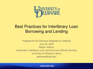 Best Practices for Interlibrary Loan Borrowing and Lending